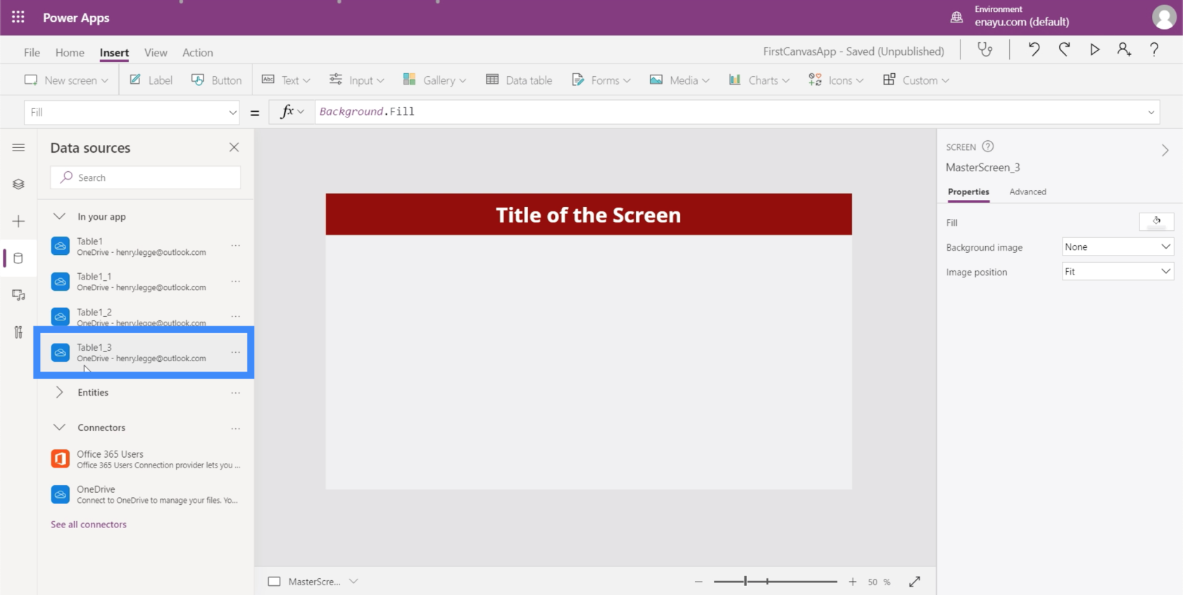 PowerApps 圖表、圖形和動態圖像