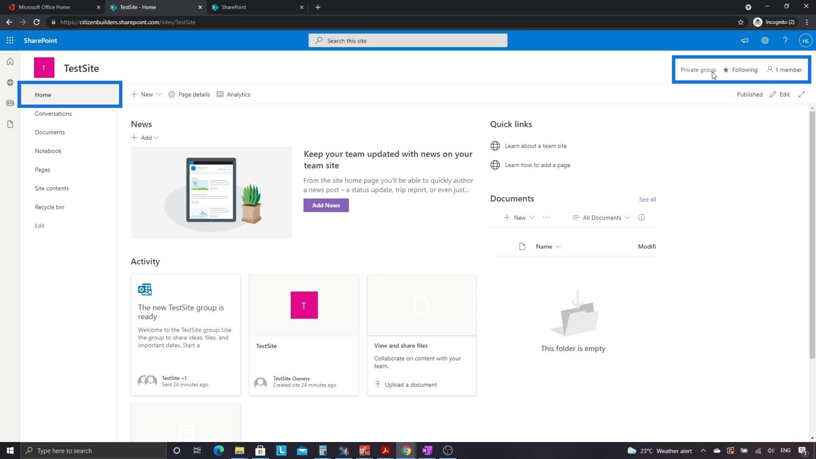 SharePoint 網站 |  佈局和菜單演練