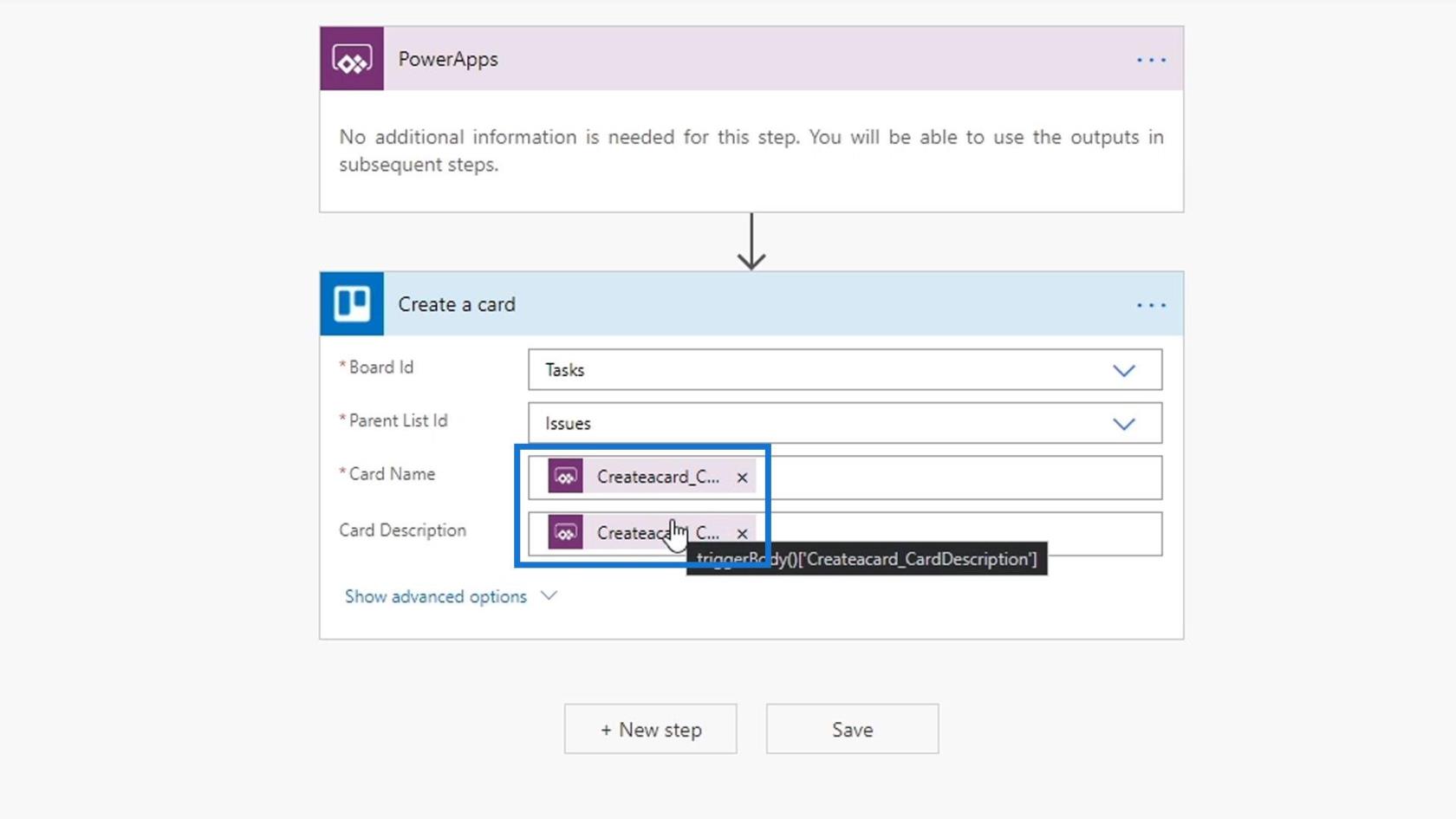 Microsoft Power Automate への PowerApps の統合