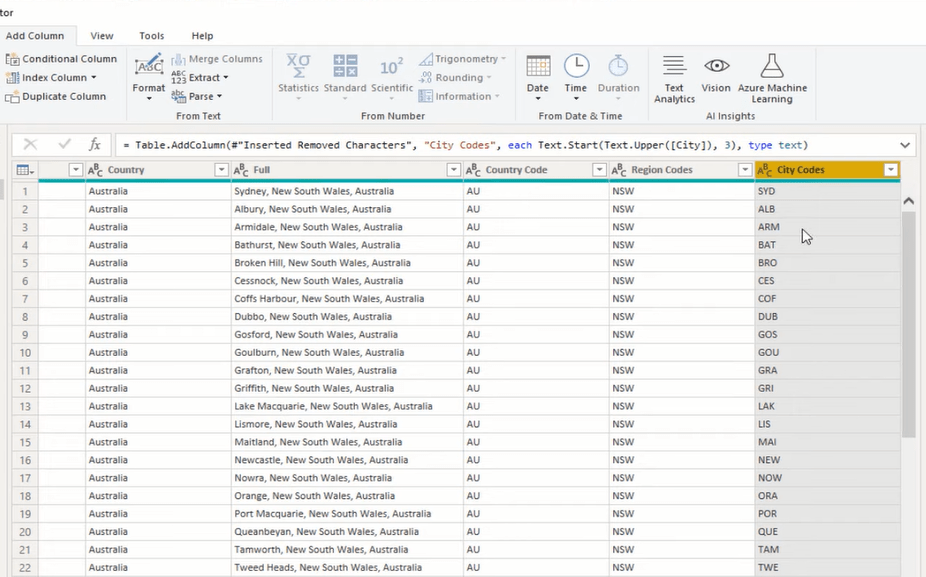 來自示例 LuckyTemplates 的列 - Power Query 教程