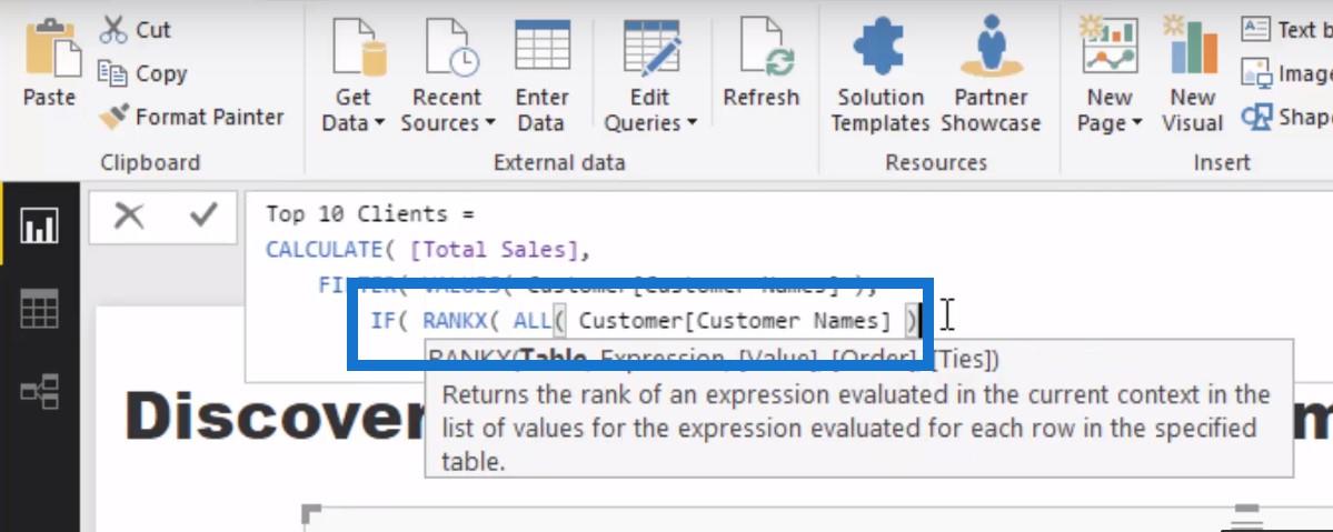在 LuckyTemplates 中使用 RANKX 查找頂級客戶