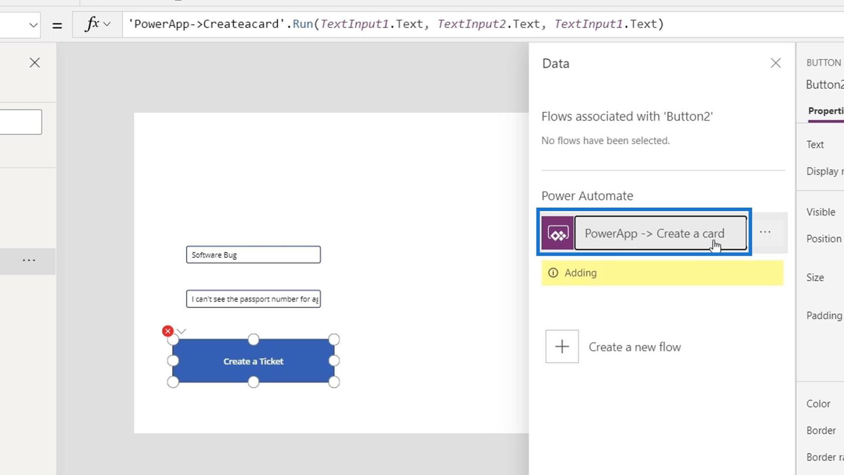 Microsoft Power Automate への PowerApps の統合