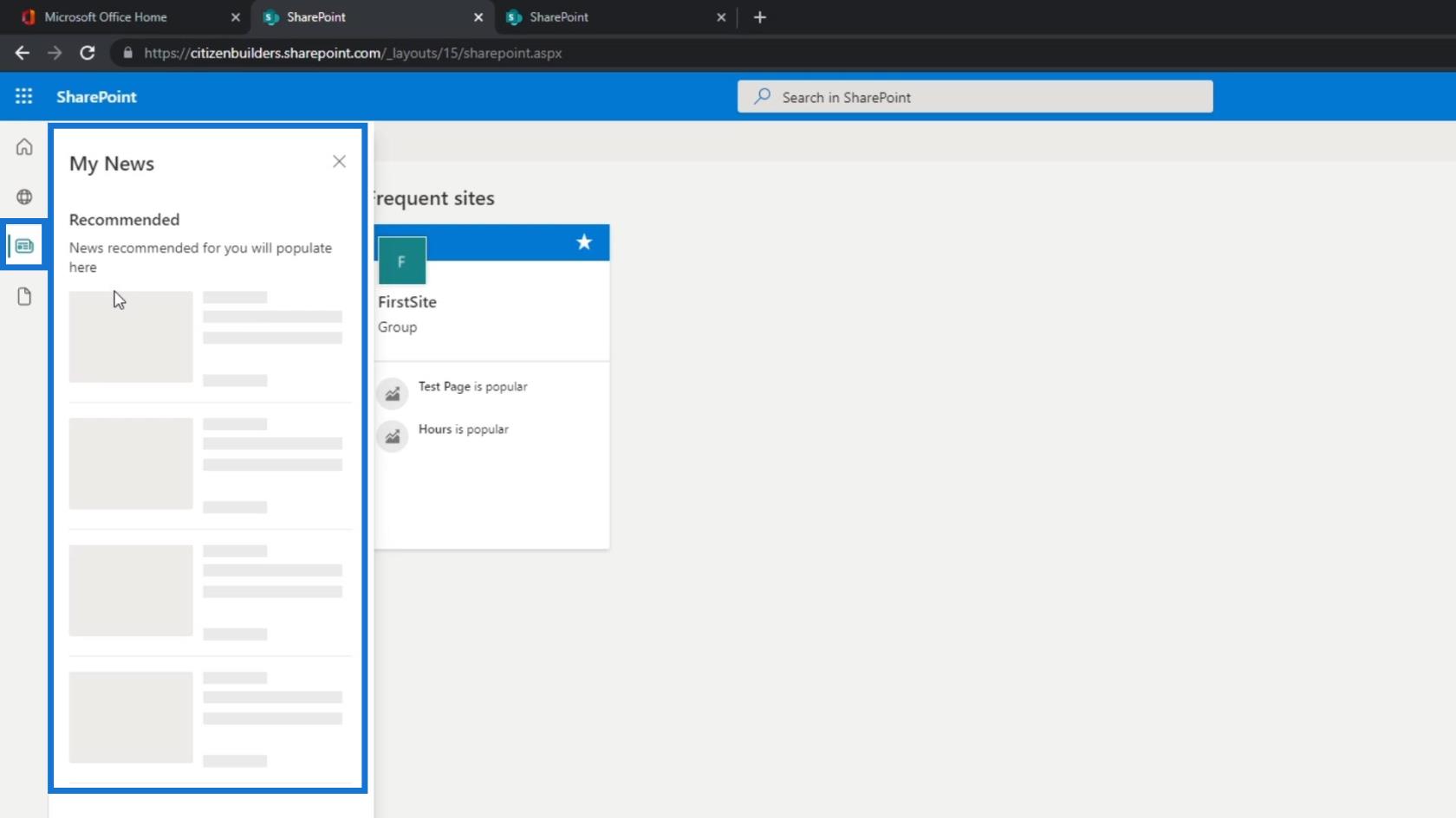 SharePoint 網站 |  佈局和菜單演練