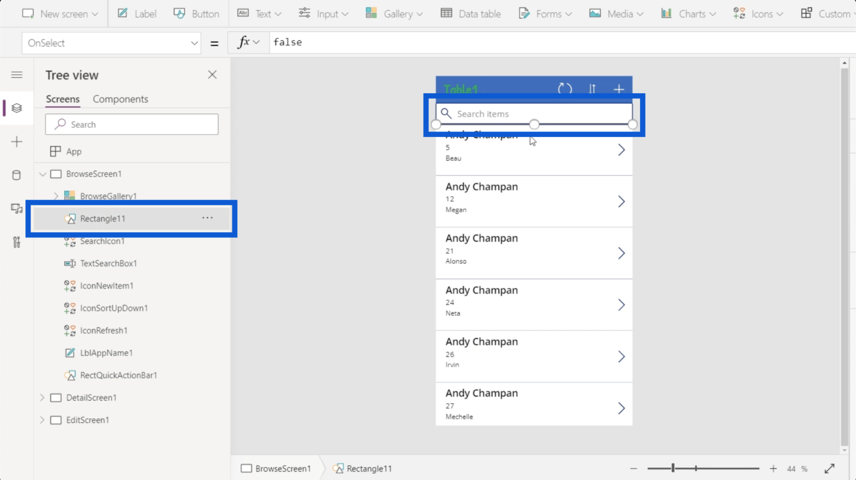 Power Apps 環境：正確設置應用程序元素