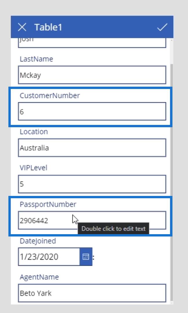 PowerApps 画面: 編集と更新