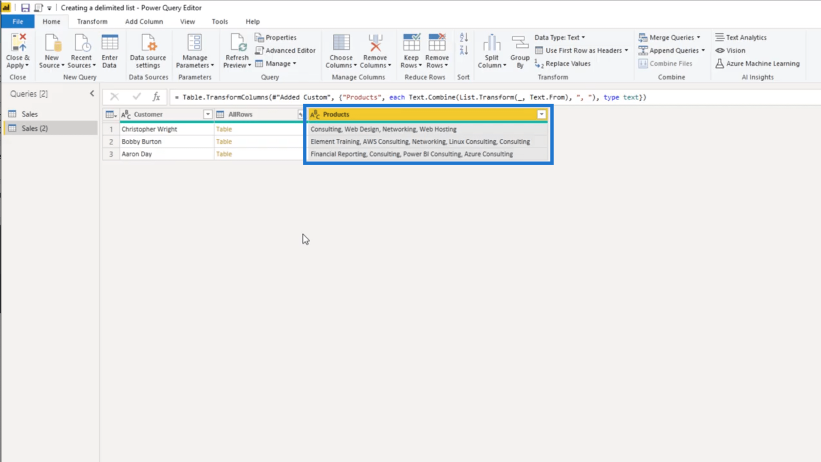 Power Query で区切りリストを作成する – クエリ エディターのチュートリアル