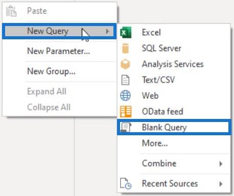 Variáveis ​​e expressões dentro do editor do Power Query