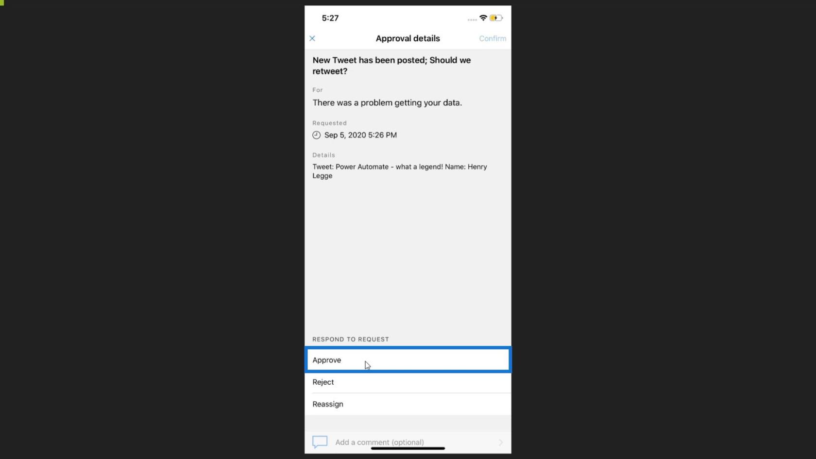 Power Automate 中的批准工作流設置和測試