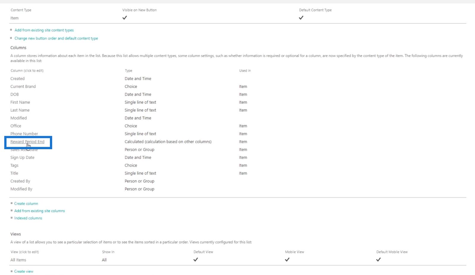 SharePoint の計算列 |  概要