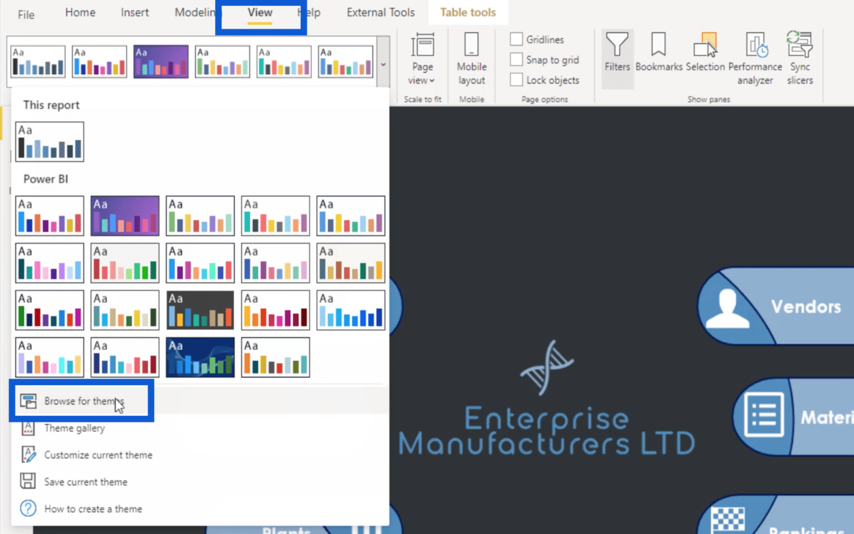 LuckyTemplates 報表開發：創建主題、公司徽標、圖標和背景