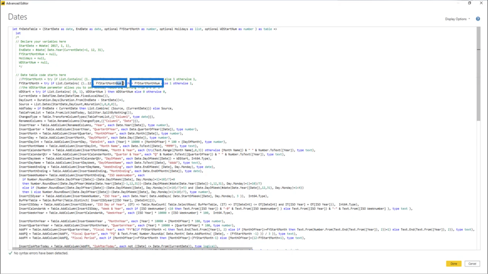 LuckyTemplates で日付テーブル関数をテーブル クエリに変換する