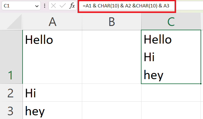 Excelのセルに複数行を追加する方法(3つの簡単な方法)