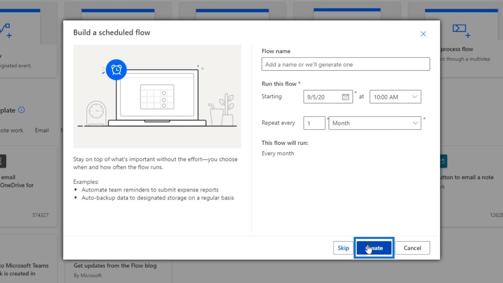 Microsoft Power Automate 中的計劃工作流