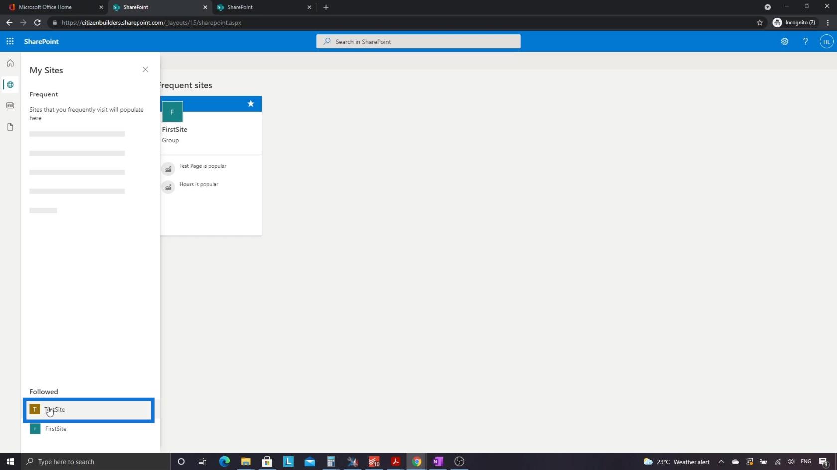SharePoint 網站 |  佈局和菜單演練