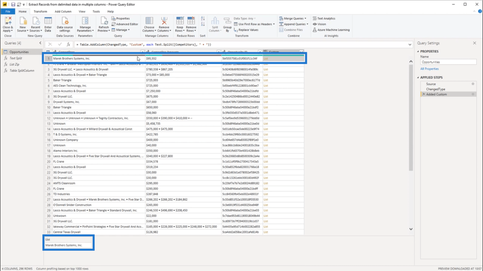 区切り文字で区切られたデータ – LuckyTemplates を使用したレコードの抽出