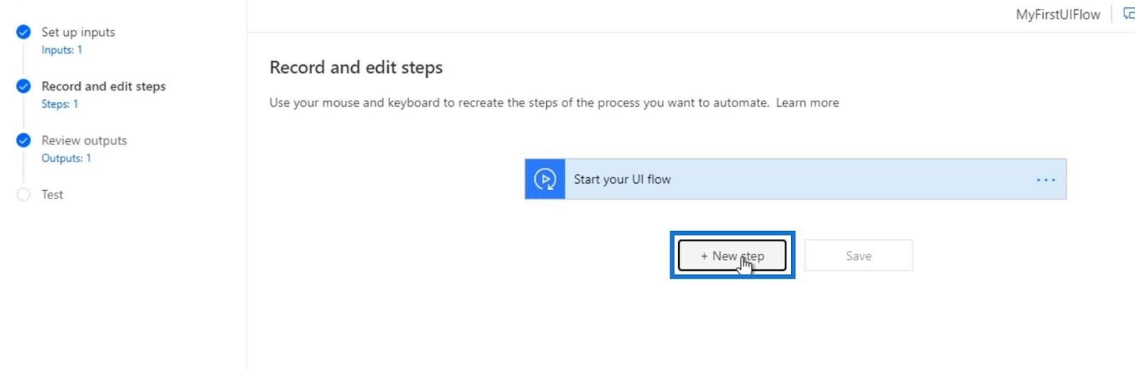 Microsoft Power Automate 中的 UI 流輸入