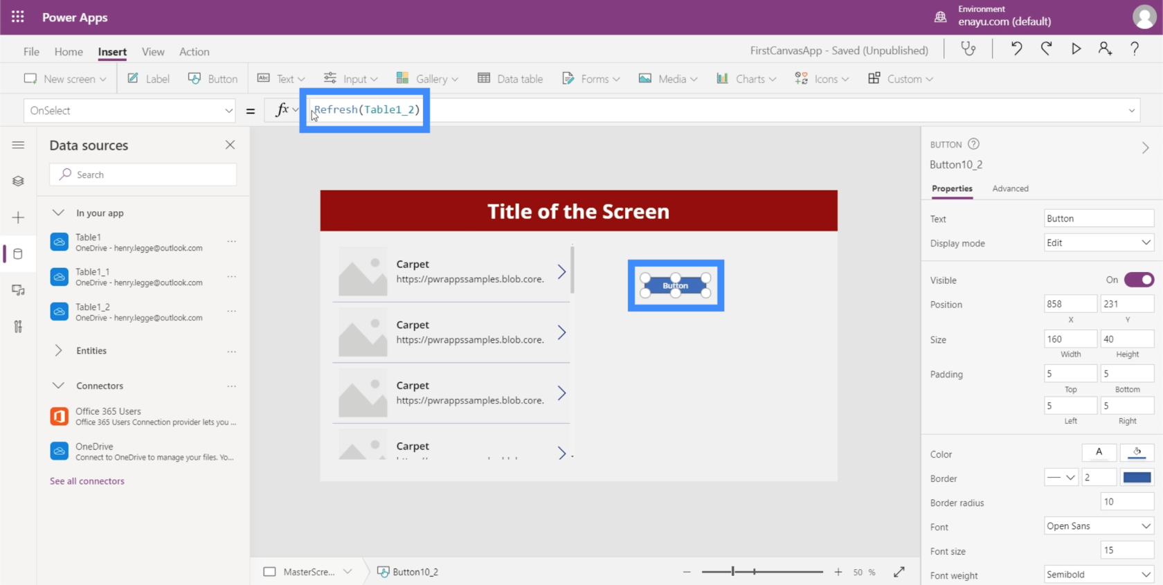 PowerApps 圖表、圖形和動態圖像