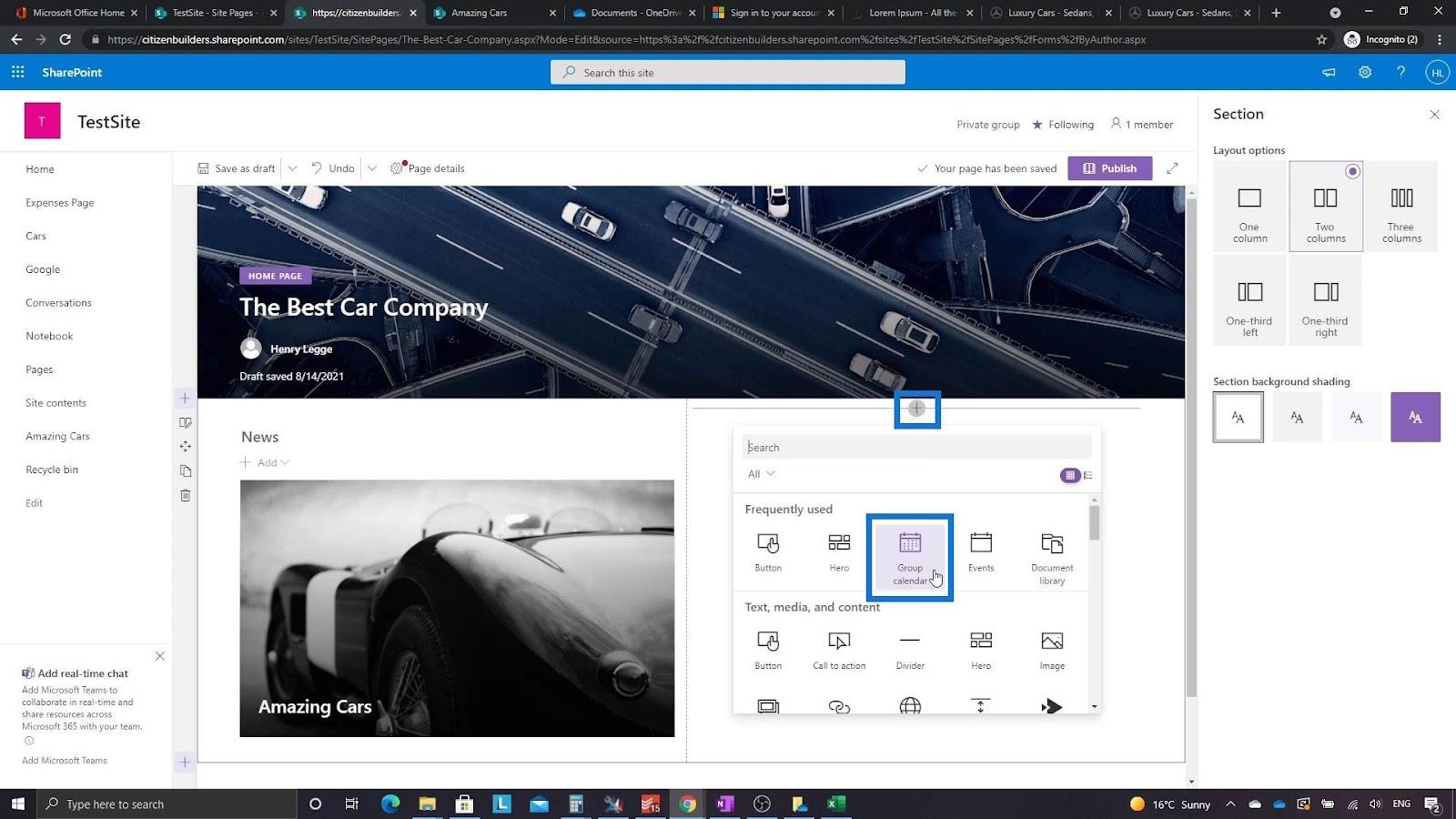 Übersicht und Erstellung der SharePoint-Homepage
