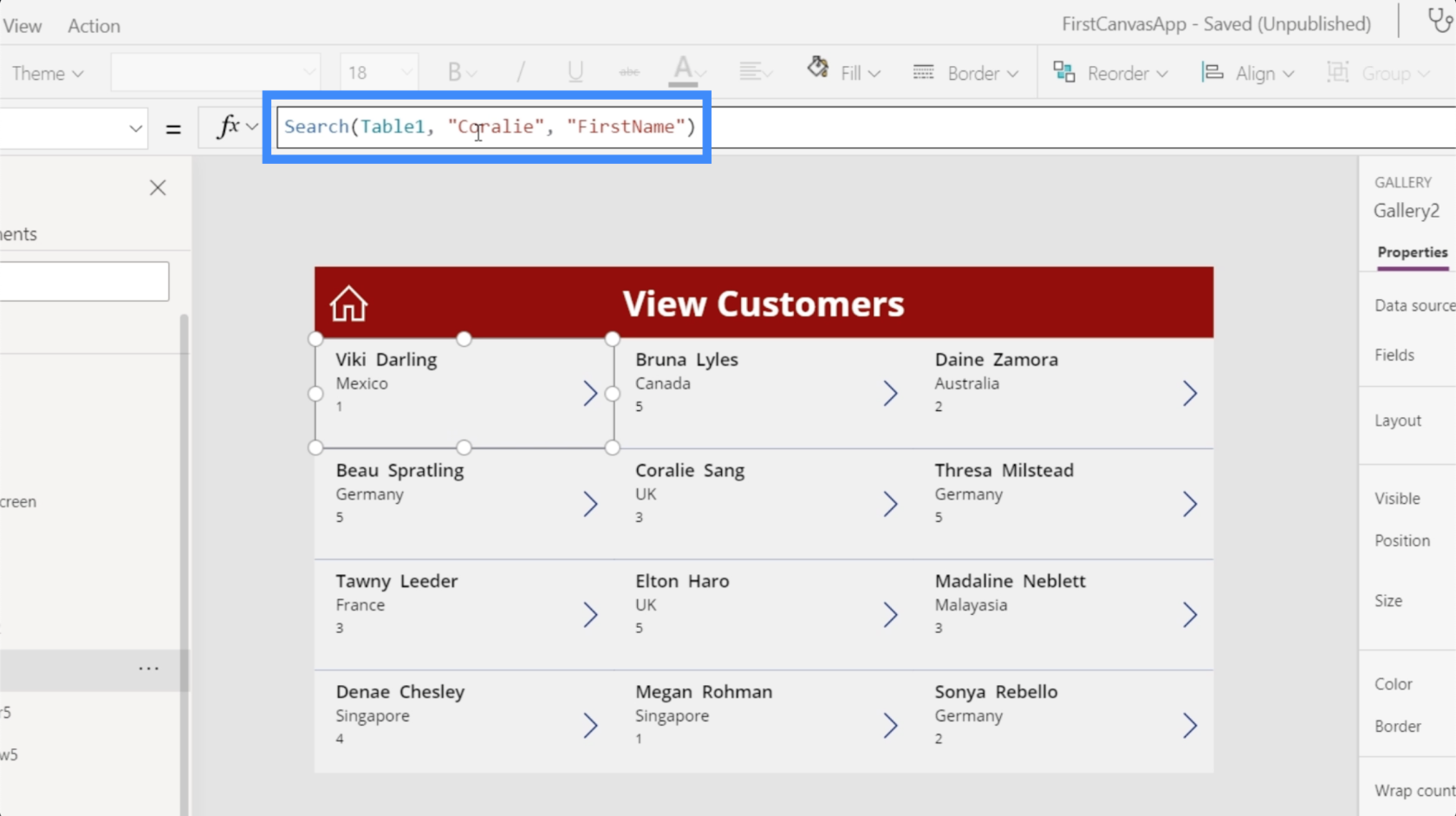 PowerApps 検索フィールド: 追加およびカスタマイズする方法
