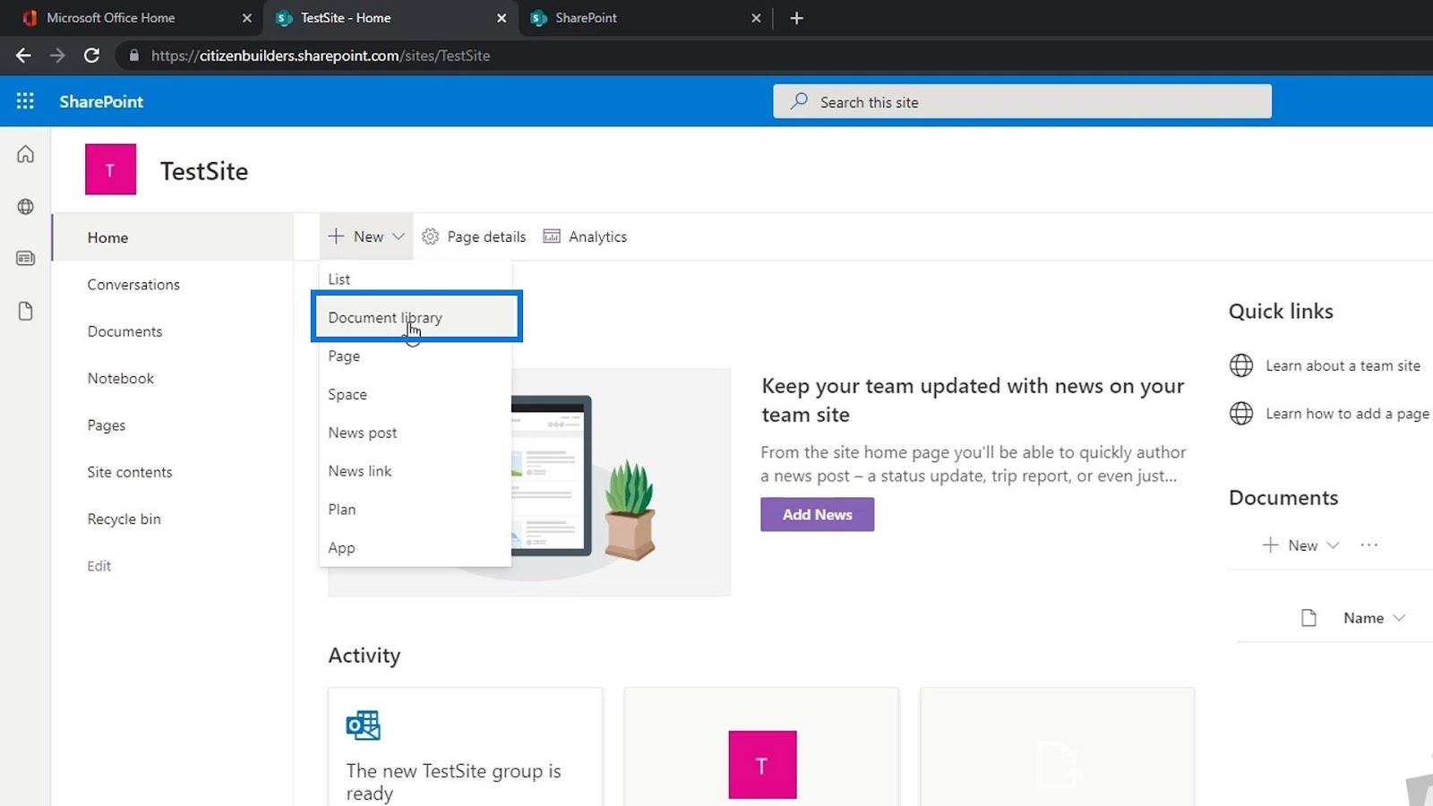 SharePoint 文檔庫 |  初學者教程