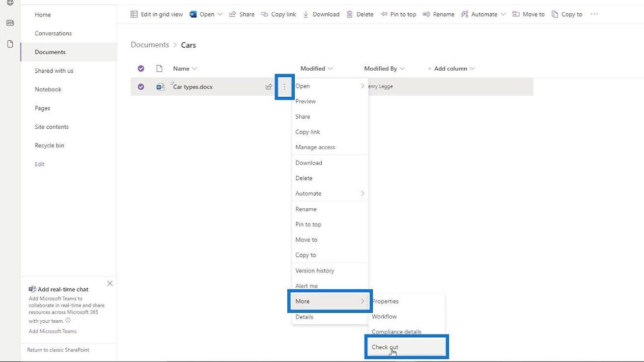 簽出和簽入 SharePoint 文件