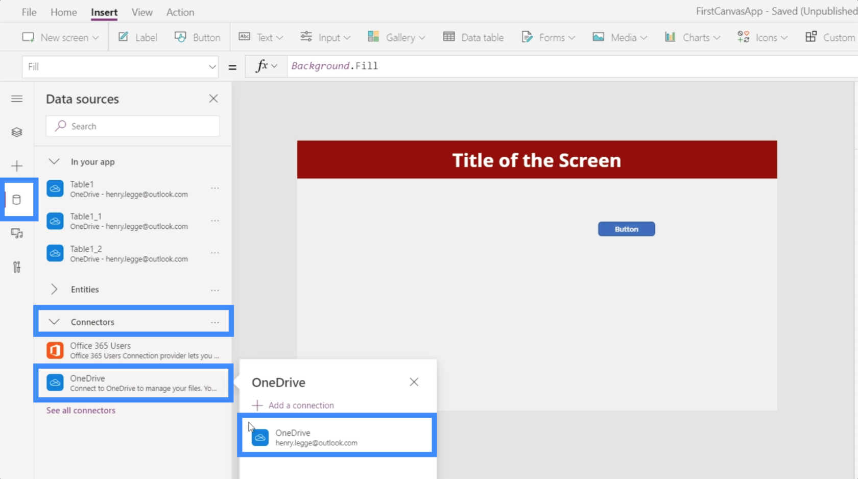 PowerApps 圖表、圖形和動態圖像