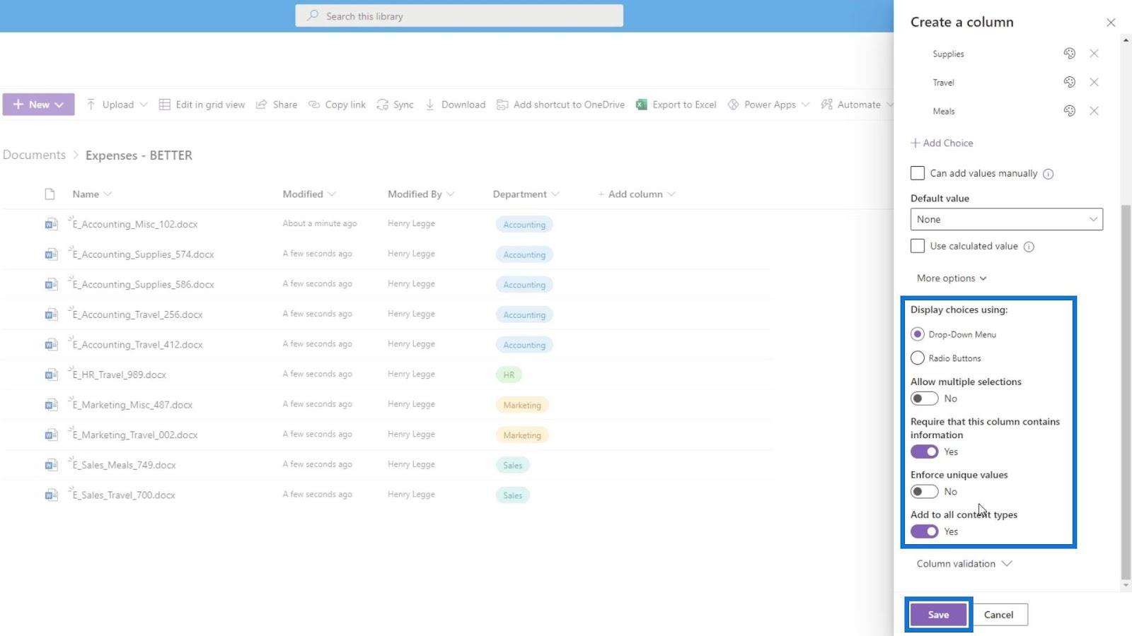 Agregar metadatos en SharePoint usando columnas Agregar metadatos en SharePoint usando columnas
