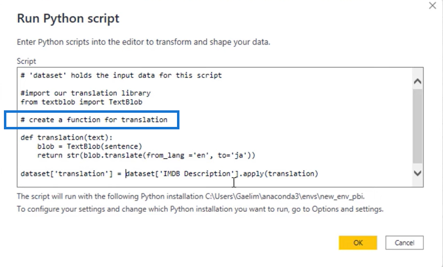 LuckyTemplates Python 教程：如何翻譯文本