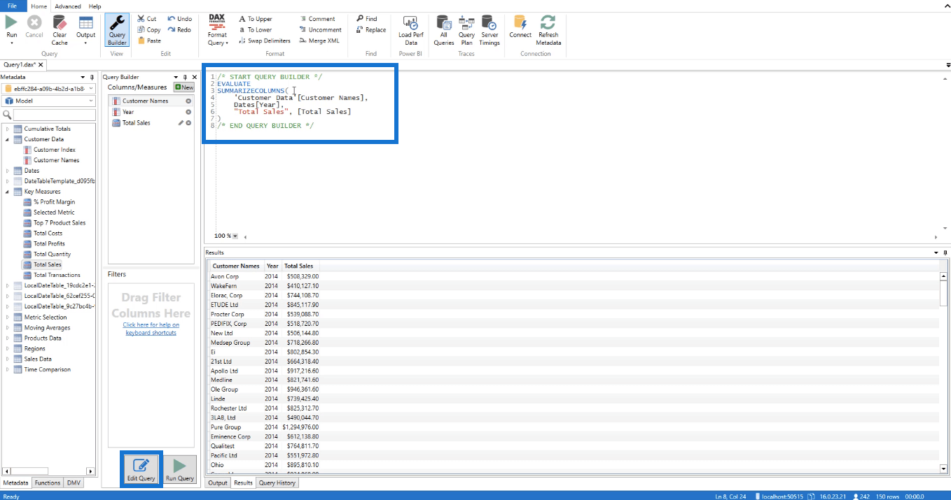 如何將數據集導入 Report Builder