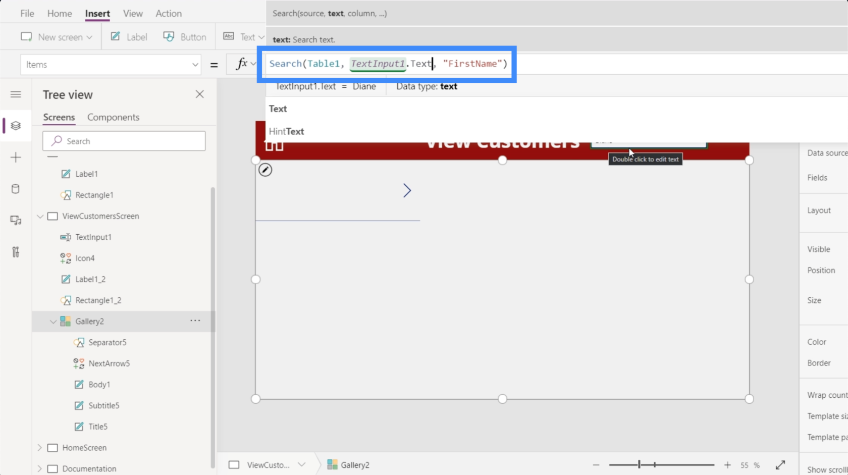 PowerApps 検索フィールド: 追加およびカスタマイズする方法