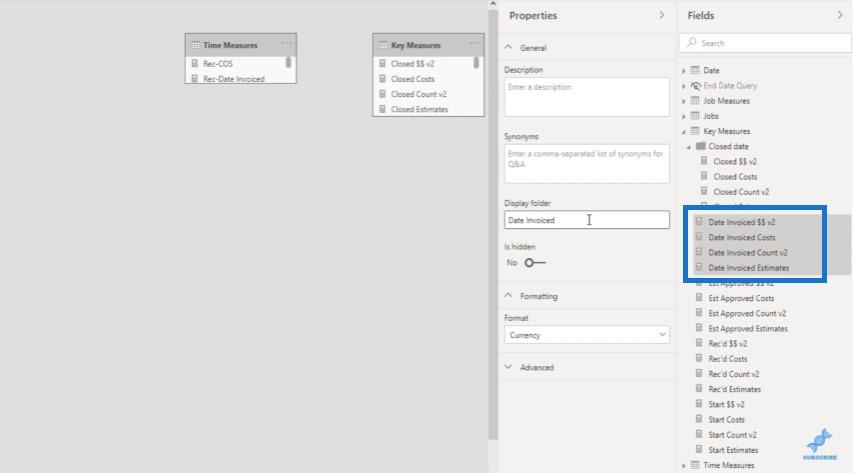 LuckyTemplates でのメジャー テーブルとサブフォルダーの作成