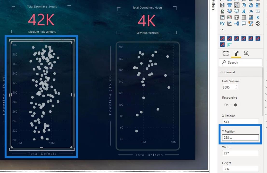 Точечная диаграмма LuckyTemplates: условное форматирование