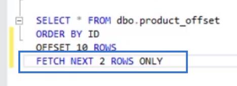 OFFSET と FETCH を使用した SQL データ抽出
