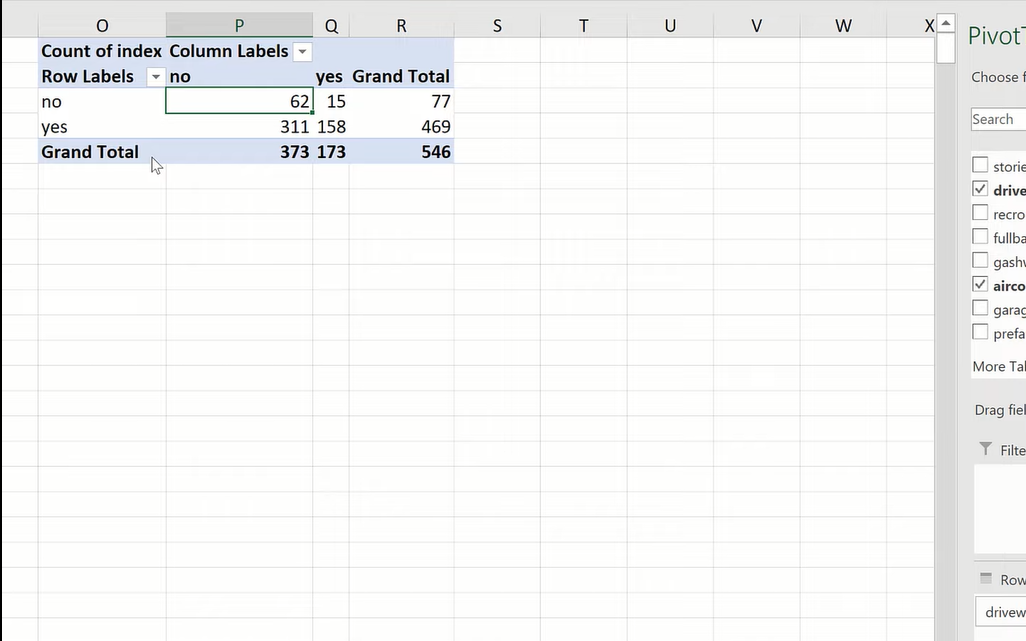 Tableaux de proportions et de fréquences dans Excel