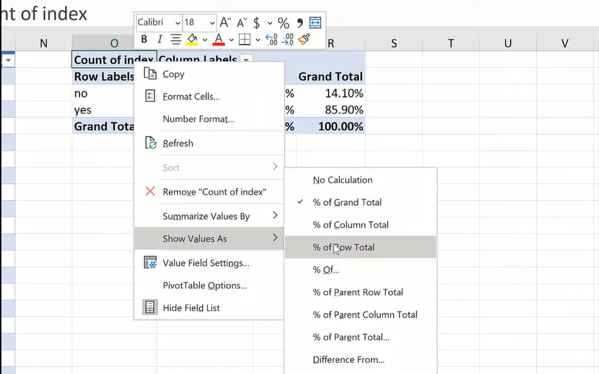 Tableaux de proportions et de fréquences dans Excel