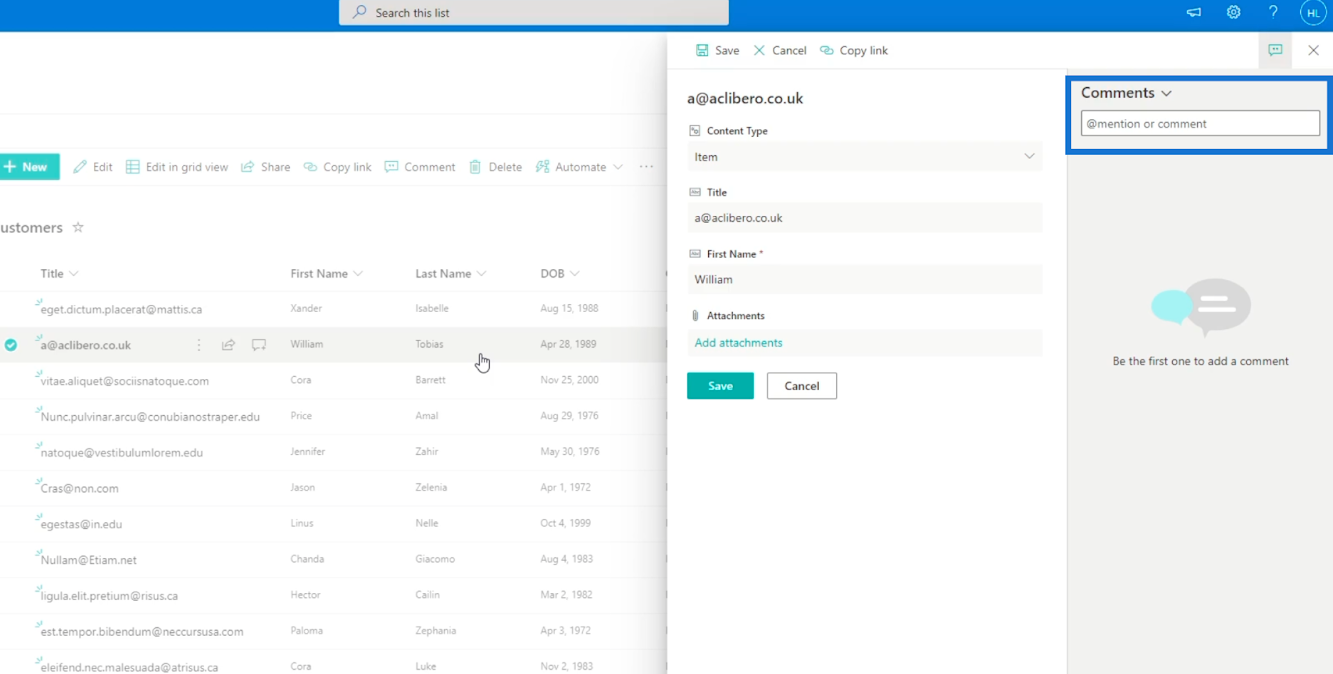 SharePoint リスト アイテム: 単一および複数のアイテムの編集
