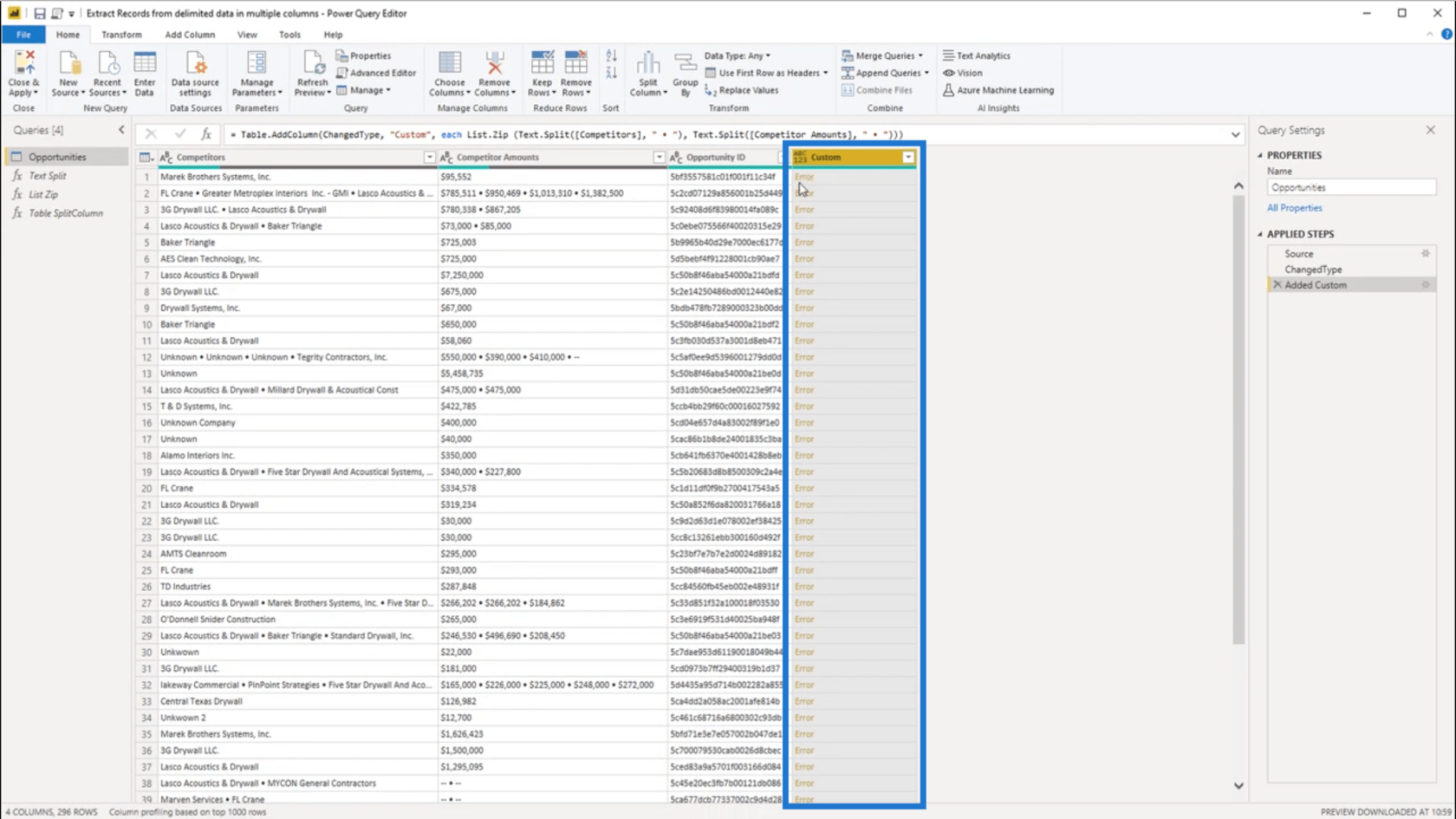 区切り文字で区切られたデータ – LuckyTemplates を使用したレコードの抽出
