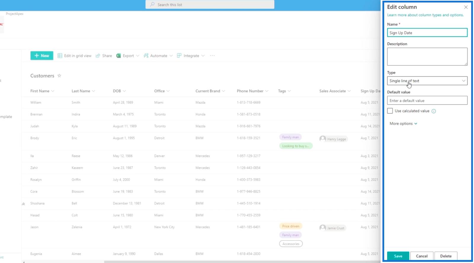 SharePoint の計算列 |  概要
