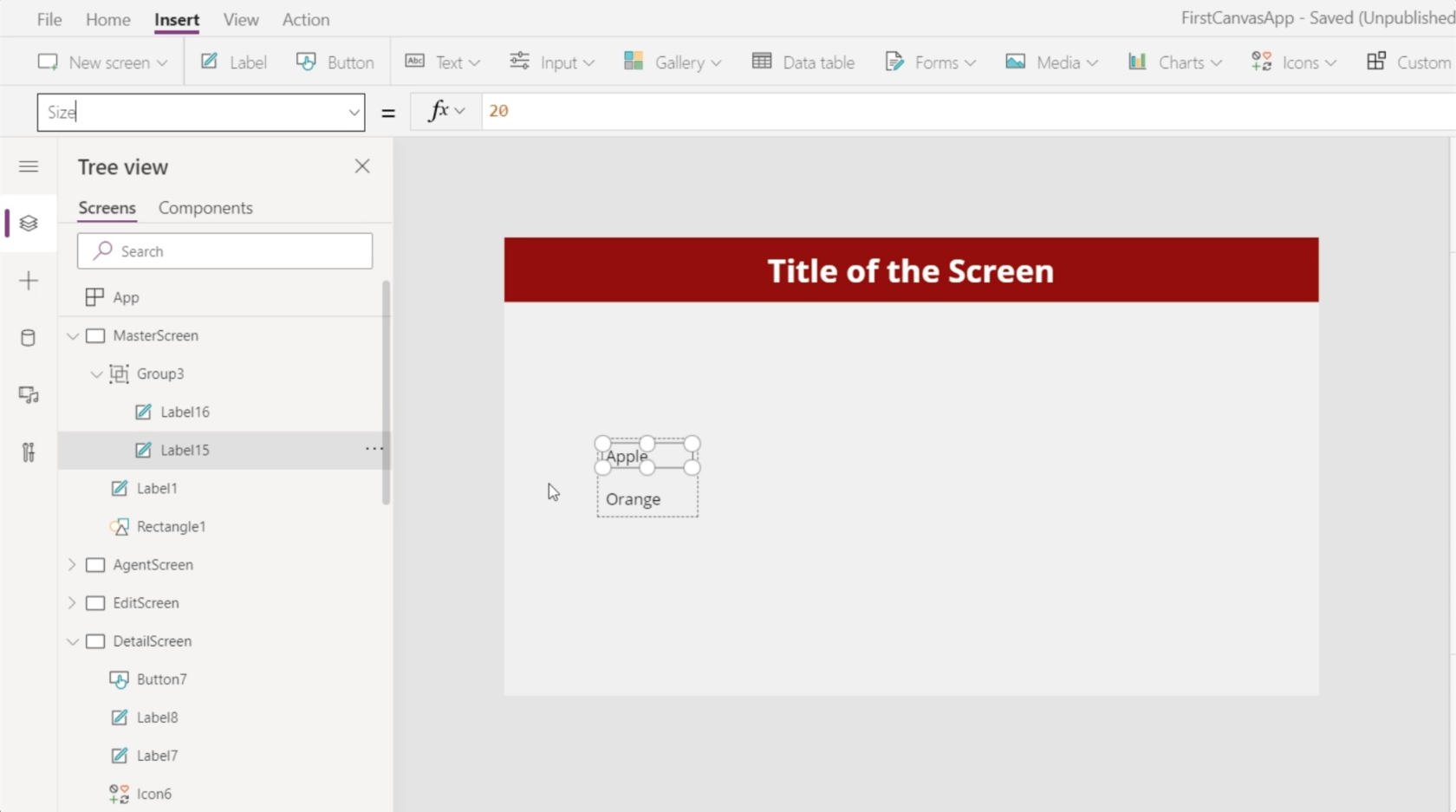 Microsoft Power Apps: 要素をグループ化する