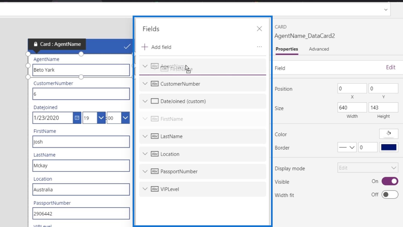 PowerApps 画面: 編集と更新