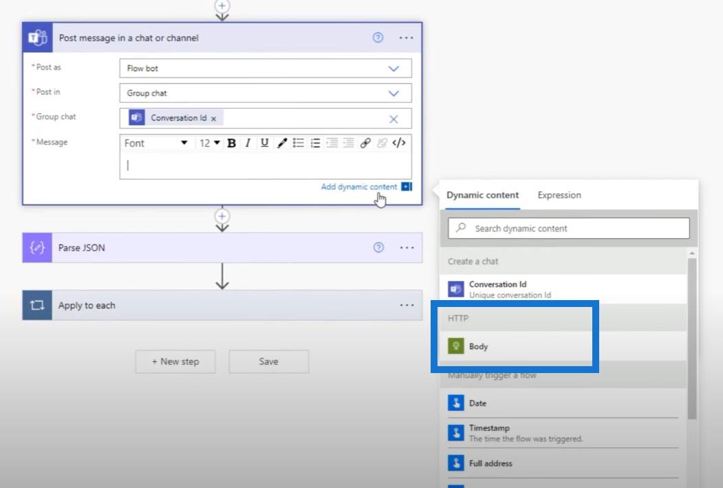 Faire une requête HTTP dans Power Automate