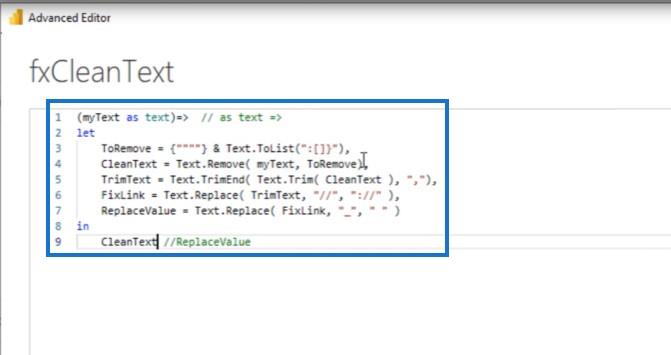 Power Query でのカスタム テキスト クリーニング関数の作成
