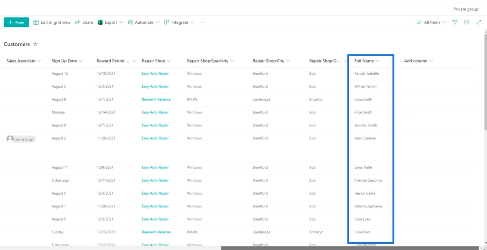 SharePoint リスト カレンダー ビュー