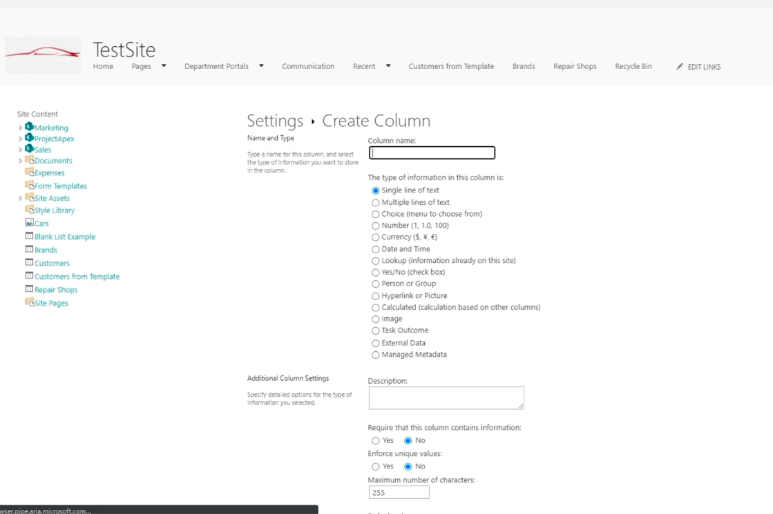 SharePoint リスト カレンダー ビュー