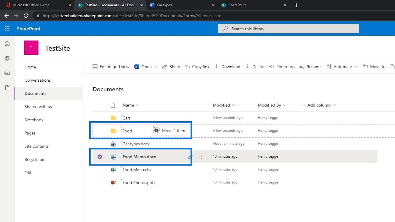 SharePoint 文檔庫 |  初學者教程