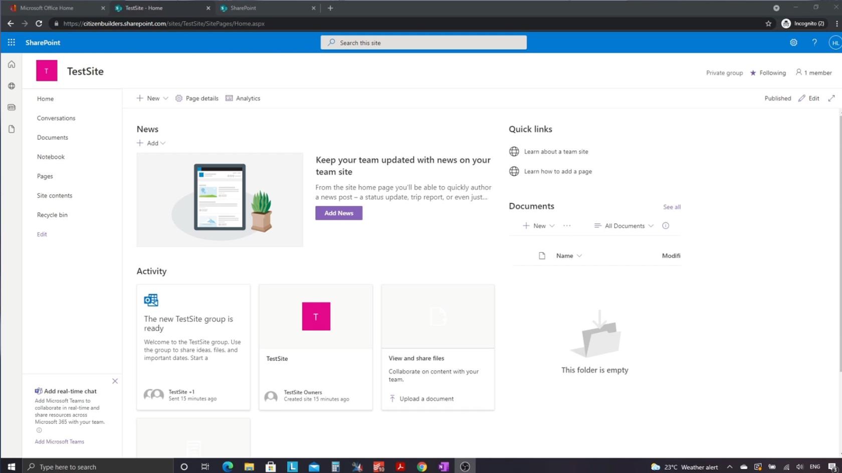 SharePoint 網站 |  佈局和菜單演練
