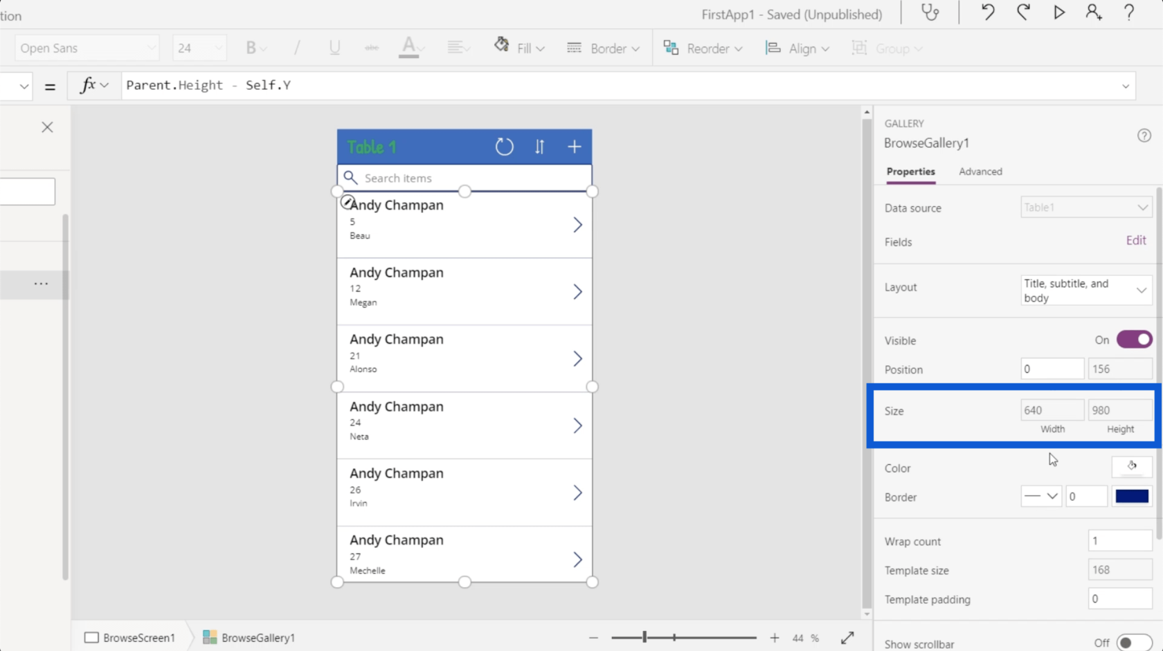 Power Apps 環境：正確設置應用程序元素