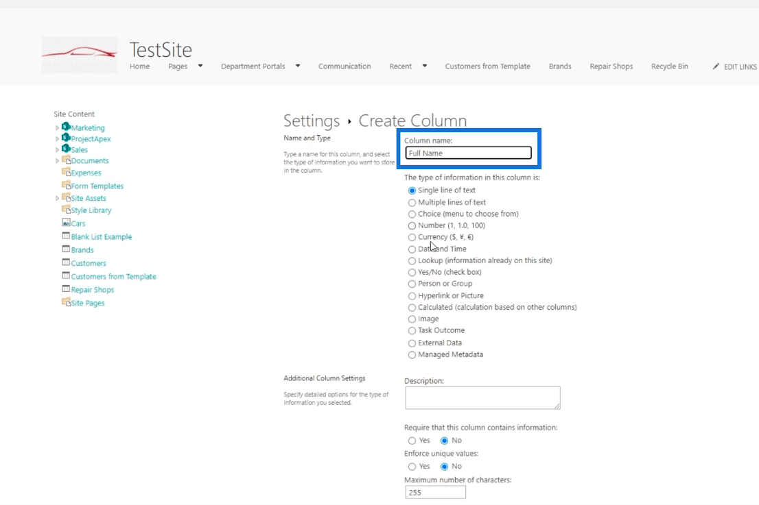 SharePoint リスト カレンダー ビュー