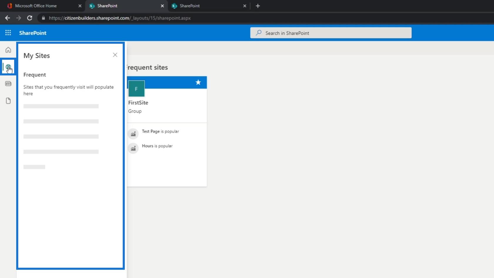SharePoint 網站 |  佈局和菜單演練