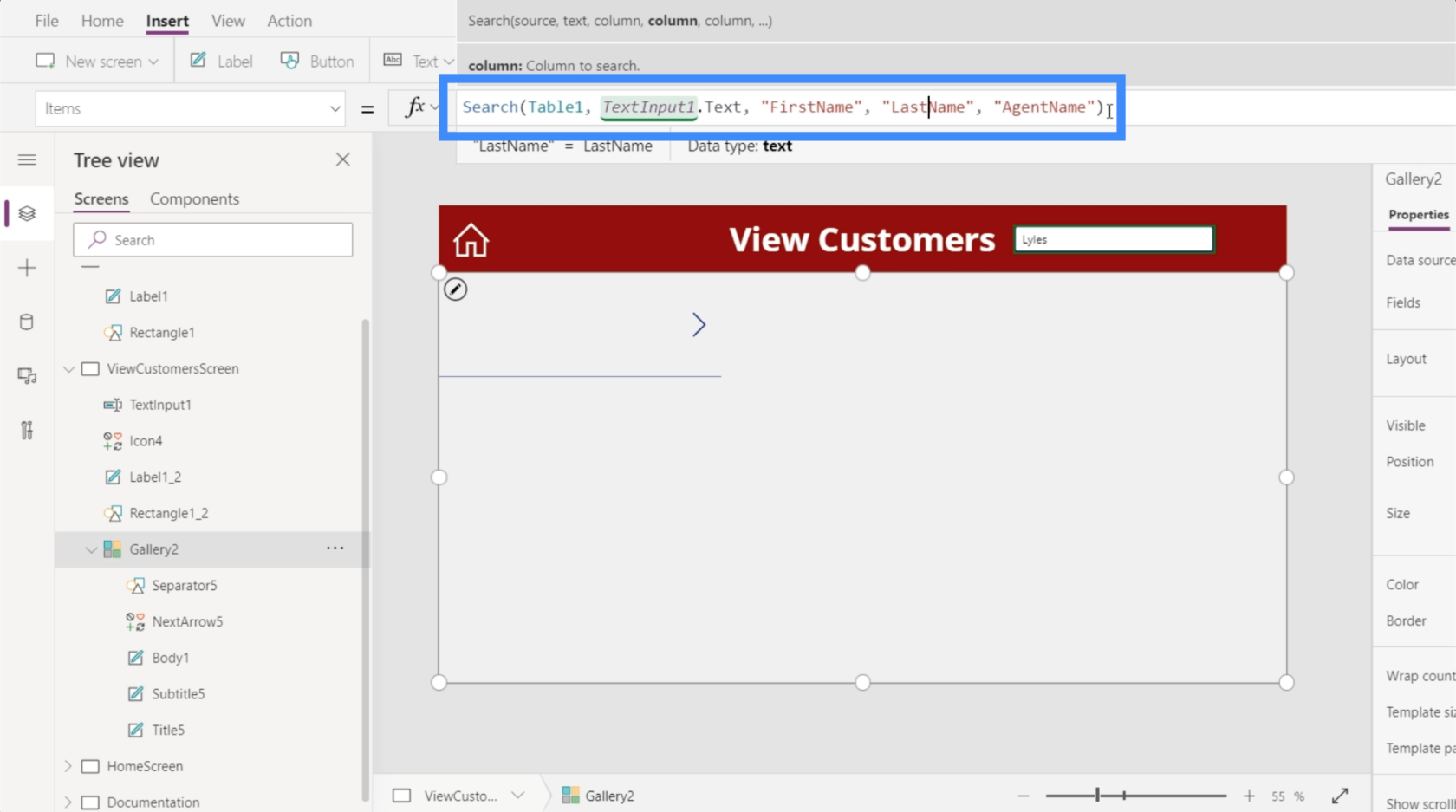 PowerApps 検索フィールド: 追加およびカスタマイズする方法